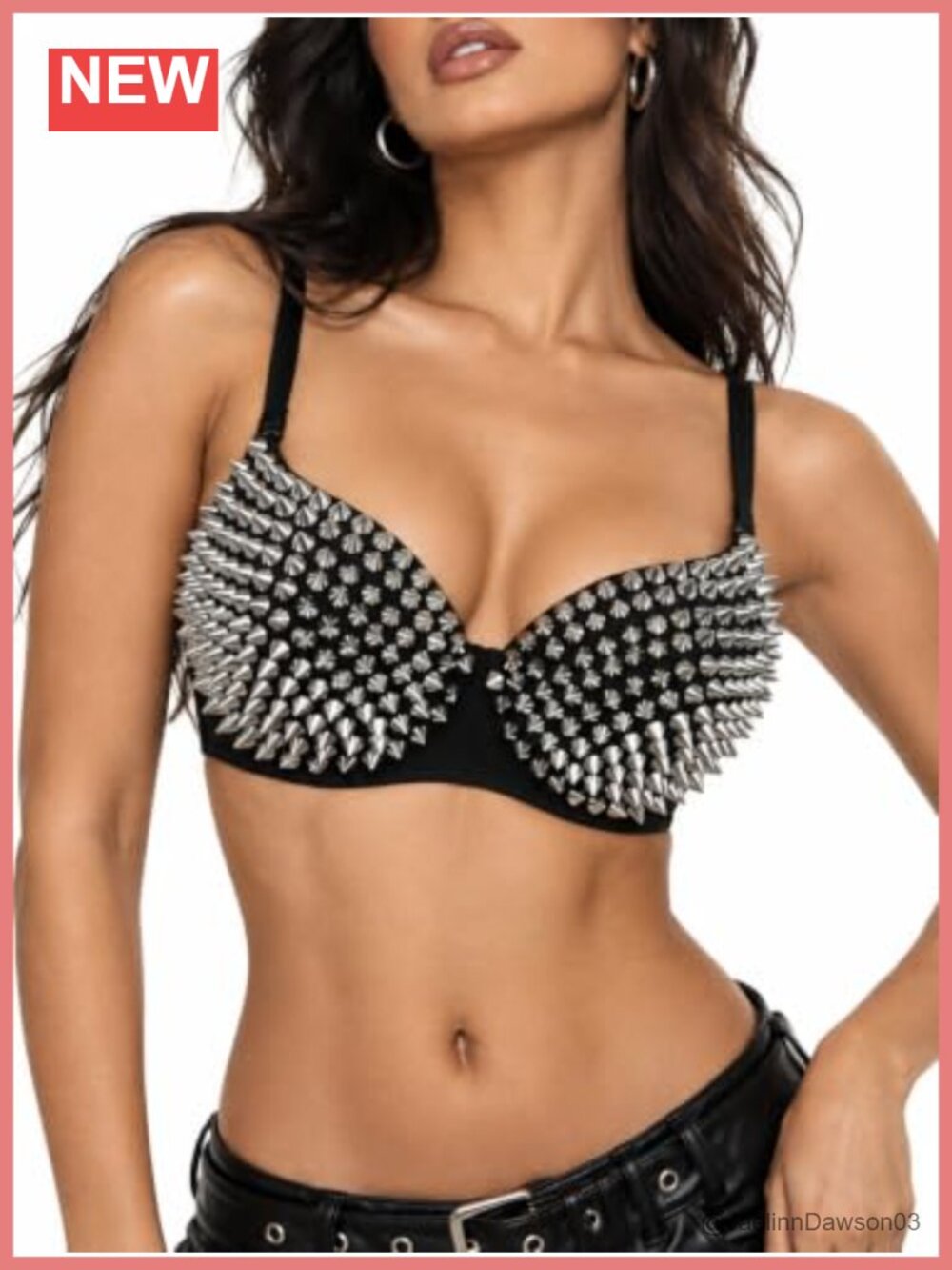 Spiked Studded Punk Goth Bra Bustier Rave Festival Clubwear
